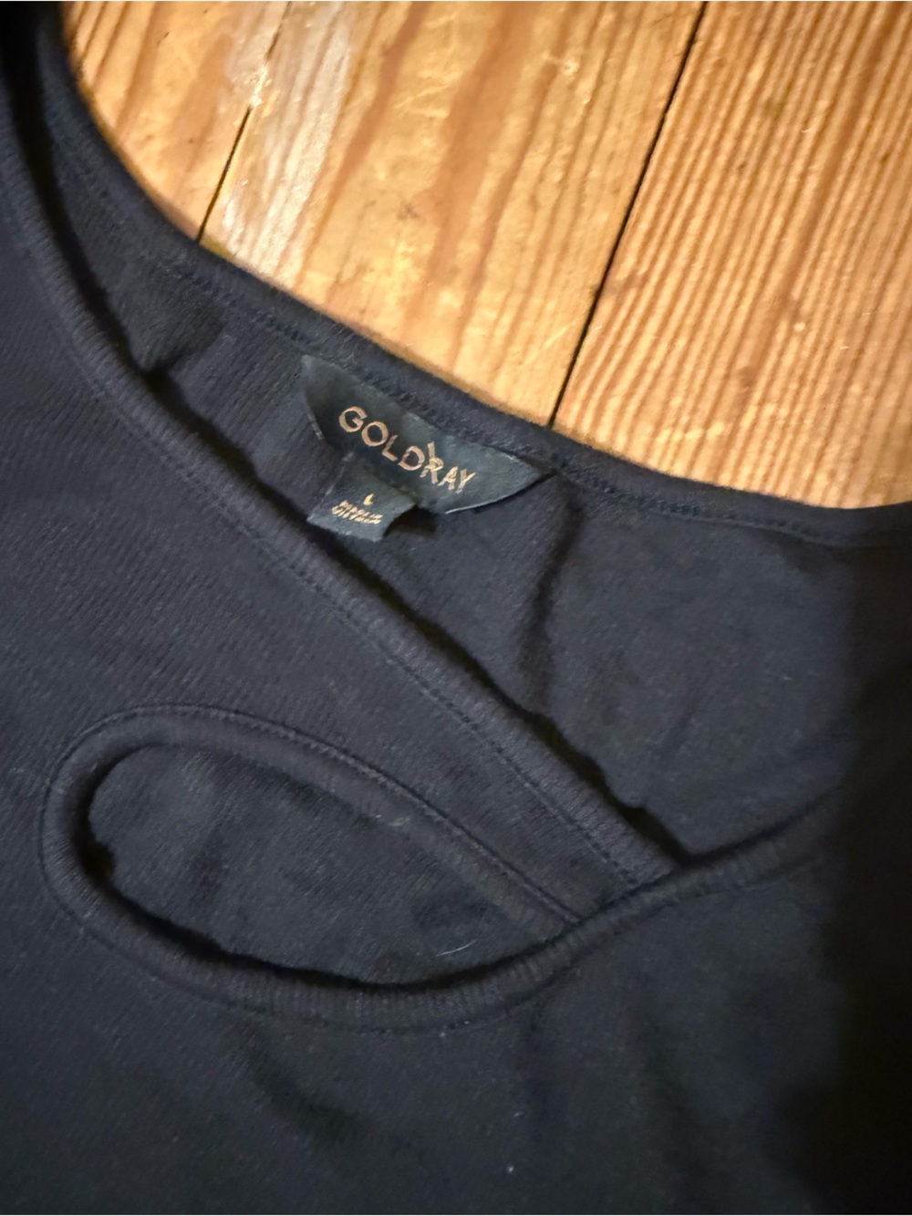 GOLD RAY Black Women's Tunic Top - Elegant Keyhole Detail